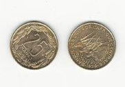 Central African States 25 Francs Coin 1998
